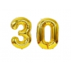 Zestaw balonów foliowych dekoracja na urodziny hel złoty cyfra 30